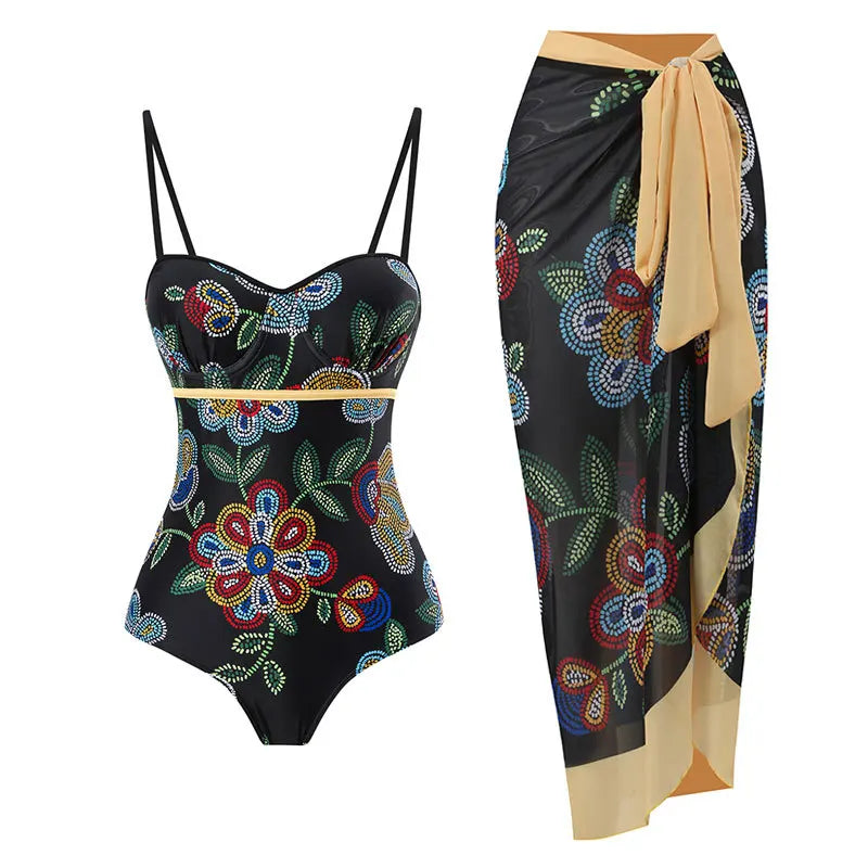 2023 New Arrival Push Up Women Bikini Set Floral Printed Ruffle Bikinis Strappy Bandage Swimwear Brazilian Biquini Bathing Suit
