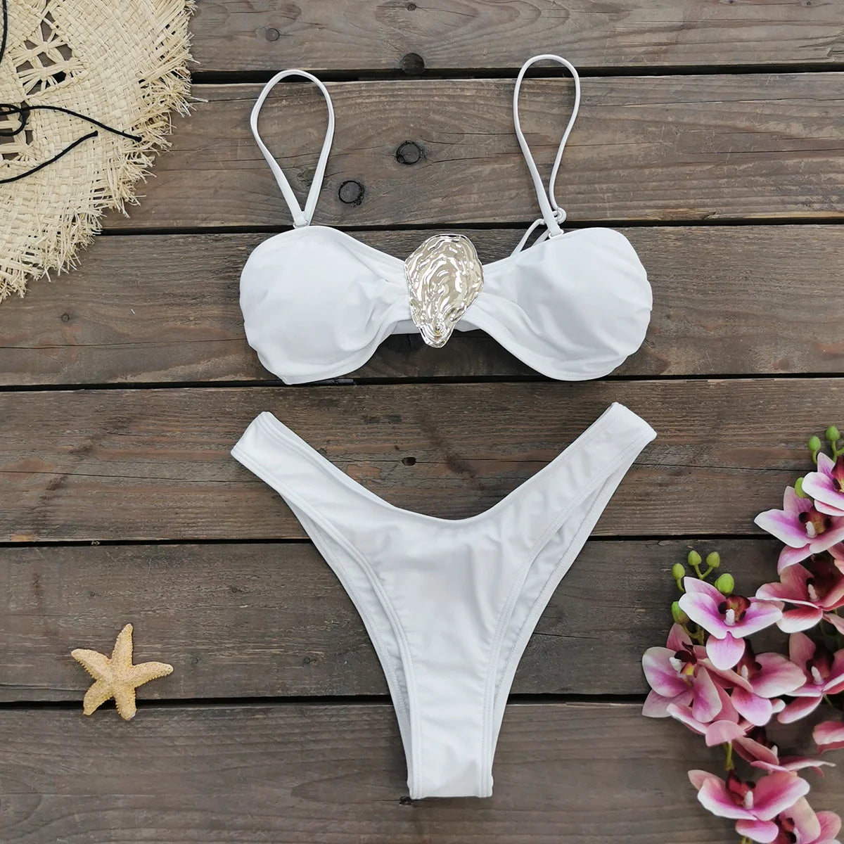Buckle Off Shoulder Bikini With Skirt Women Swimsuit 2024 Trend Biquini Swimwear Lady Holiday Bath Suit Female Beachwear Outfits