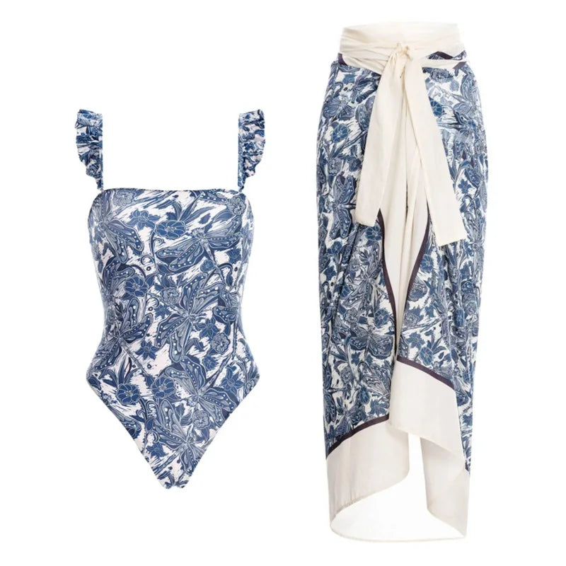 2023 New Arrival Push Up Women Bikini Set Floral Printed Ruffle Bikinis Strappy Bandage Swimwear Brazilian Biquini Bathing Suit