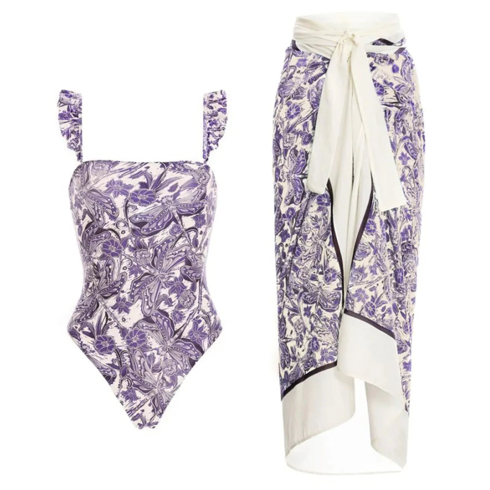 2023 New Arrival Push Up Women Bikini Set Floral Printed Ruffle Bikinis Strappy Bandage Swimwear Brazilian Biquini Bathing Suit