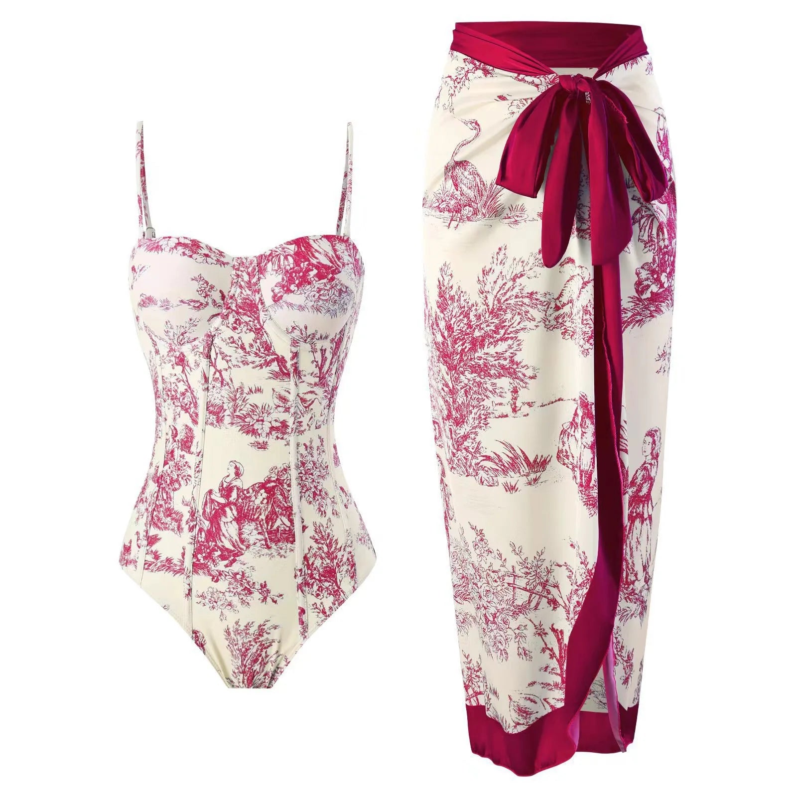 2023 New Arrival Push Up Women Bikini Set Floral Printed Ruffle Bikinis Strappy Bandage Swimwear Brazilian Biquini Bathing Suit