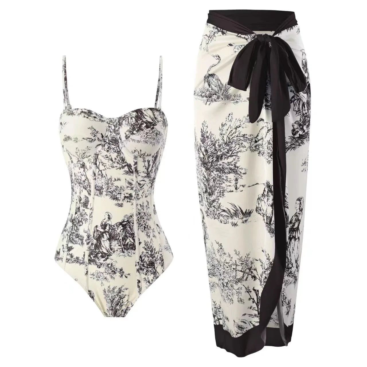 2023 New Arrival Push Up Women Bikini Set Floral Printed Ruffle Bikinis Strappy Bandage Swimwear Brazilian Biquini Bathing Suit