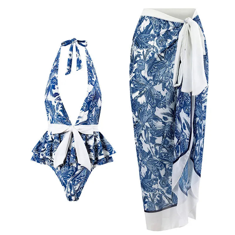 2023 New Arrival Push Up Women Bikini Set Floral Printed Ruffle Bikinis Strappy Bandage Swimwear Brazilian Biquini Bathing Suit