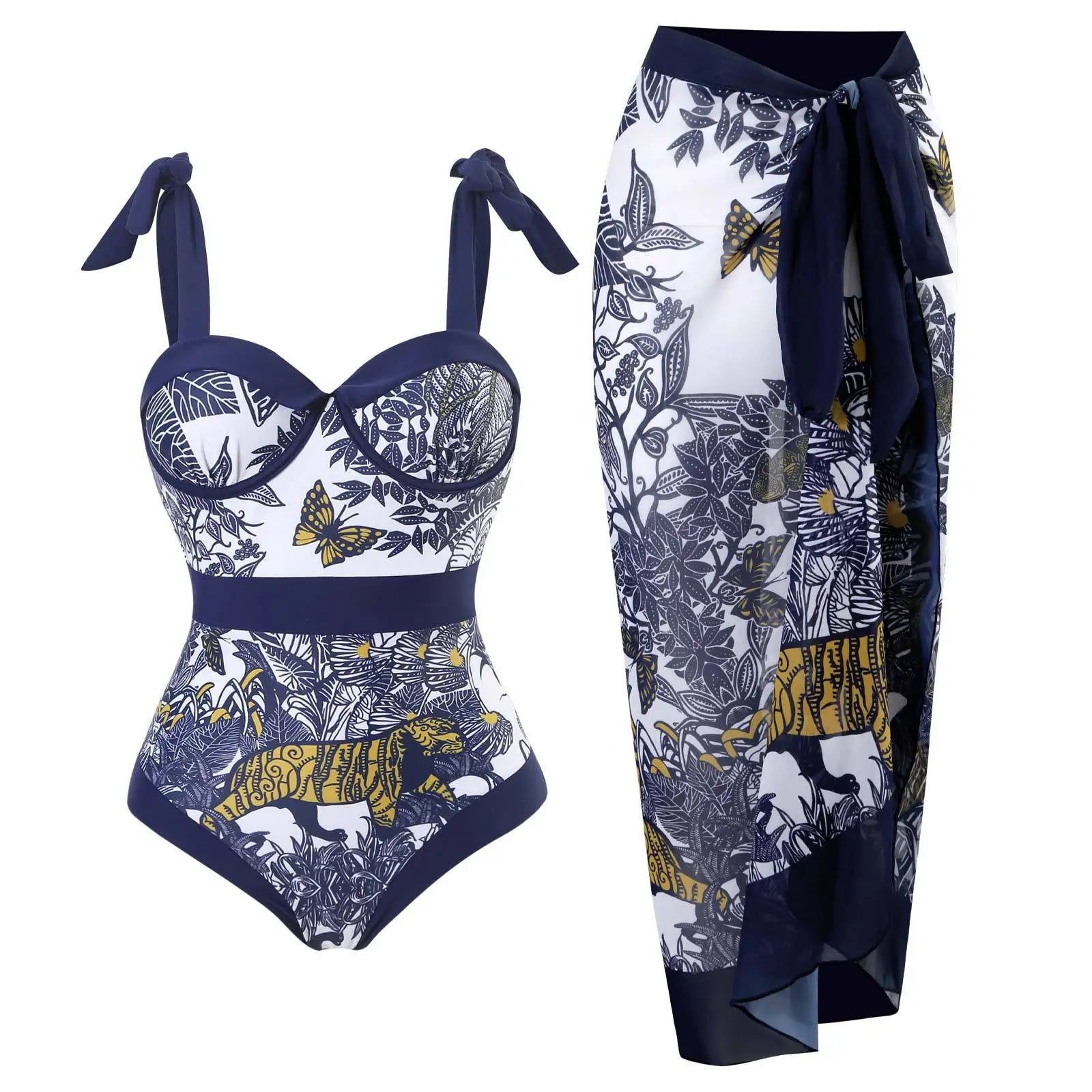 2023 New Arrival Push Up Women Bikini Set Floral Printed Ruffle Bikinis Strappy Bandage Swimwear Brazilian Biquini Bathing Suit