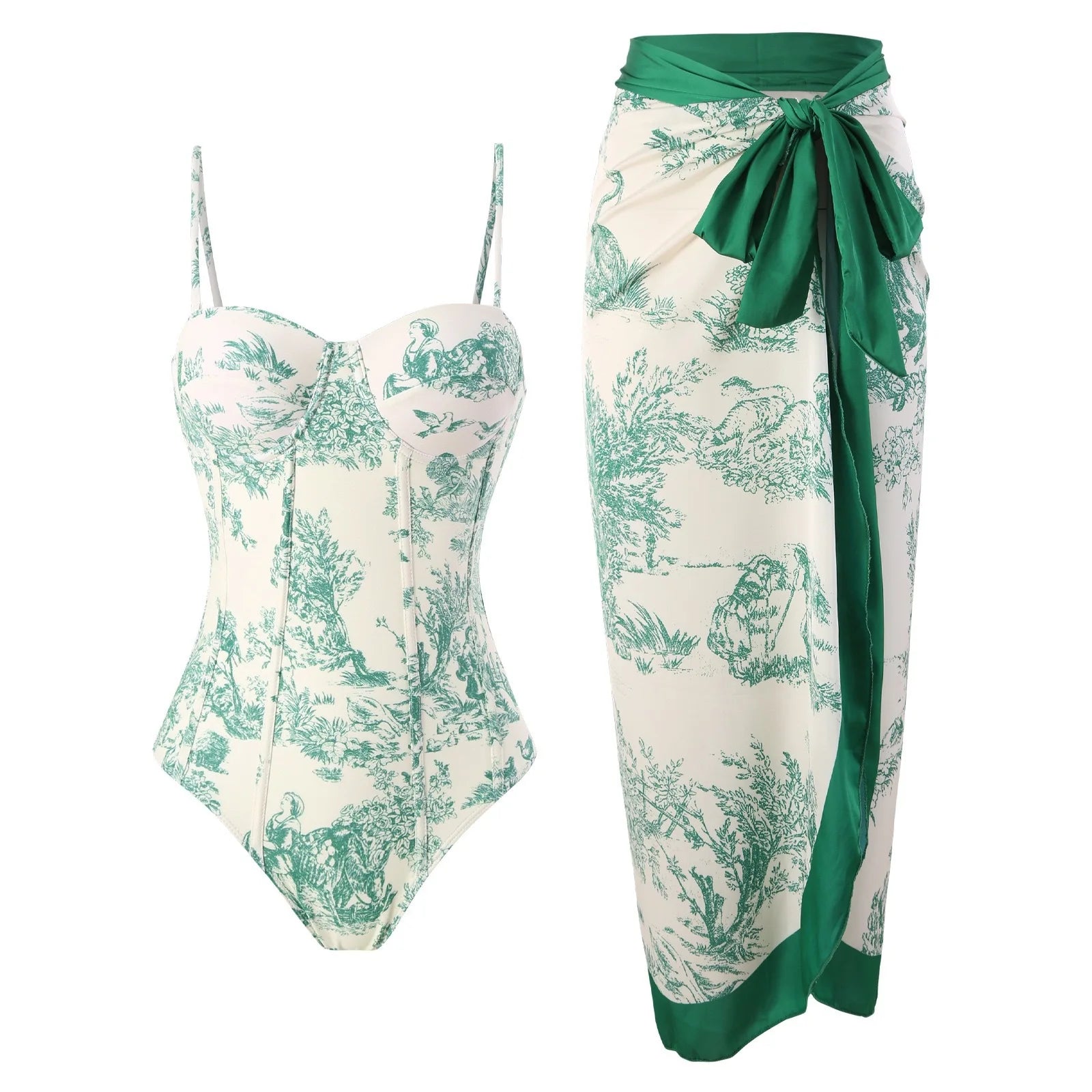 2023 New Arrival Push Up Women Bikini Set Floral Printed Ruffle Bikinis Strappy Bandage Swimwear Brazilian Biquini Bathing Suit